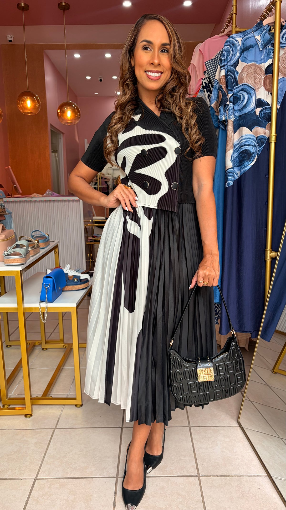 Bianca Pleated Midi Dress