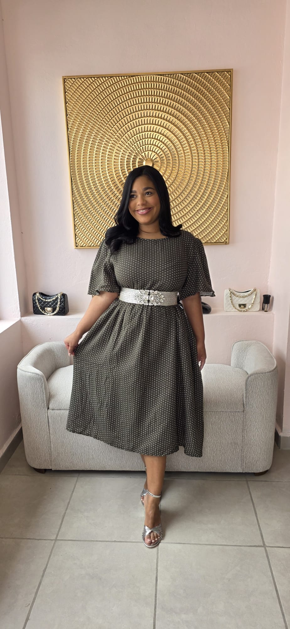 Polkadot Midi Dress