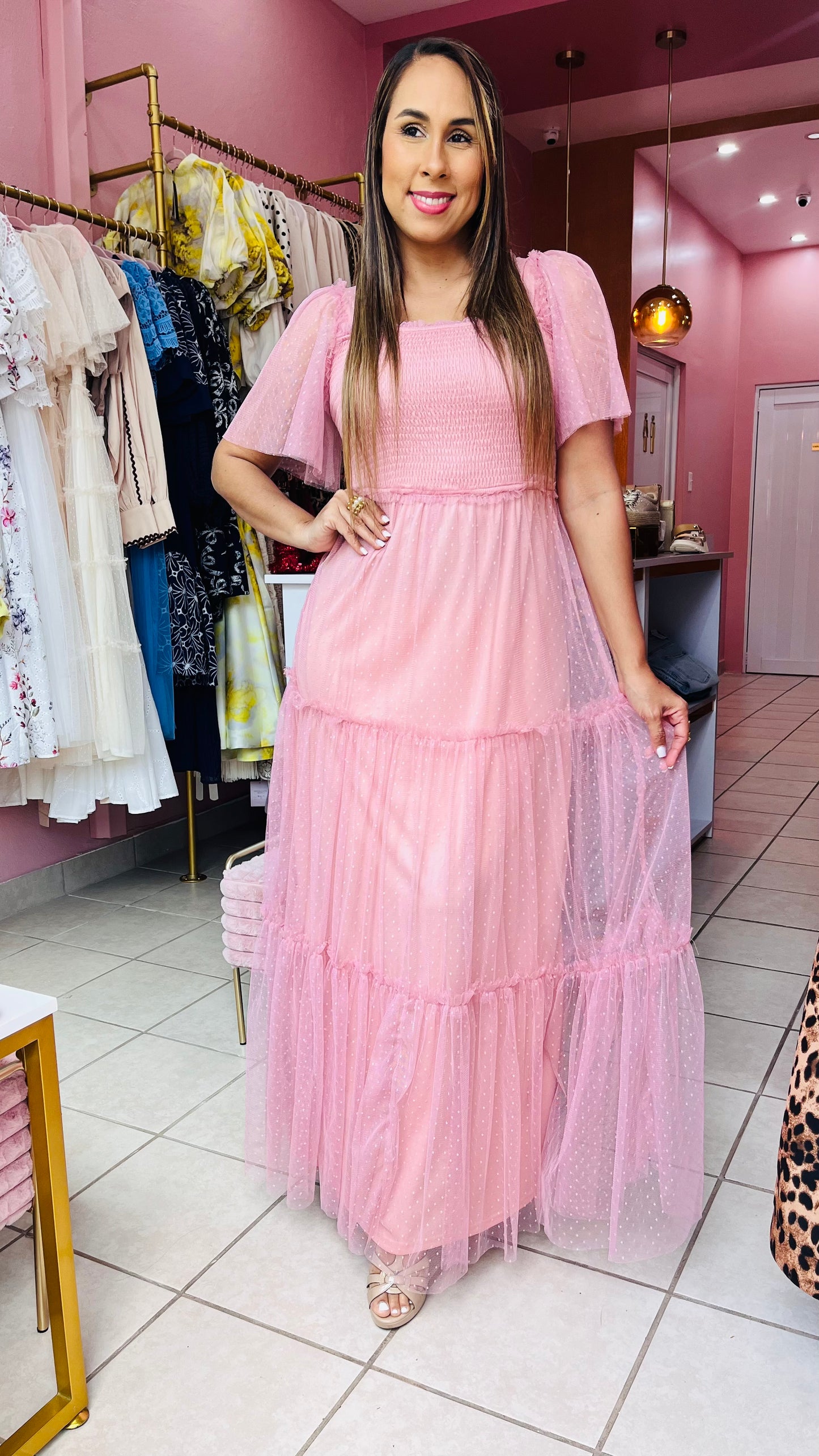 Vestido Rosado Maxi