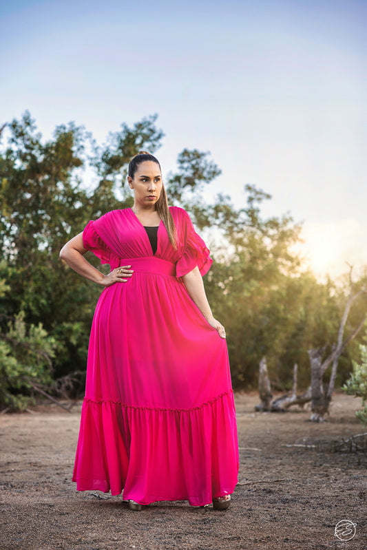 FUSCHIA MAXI DRESS