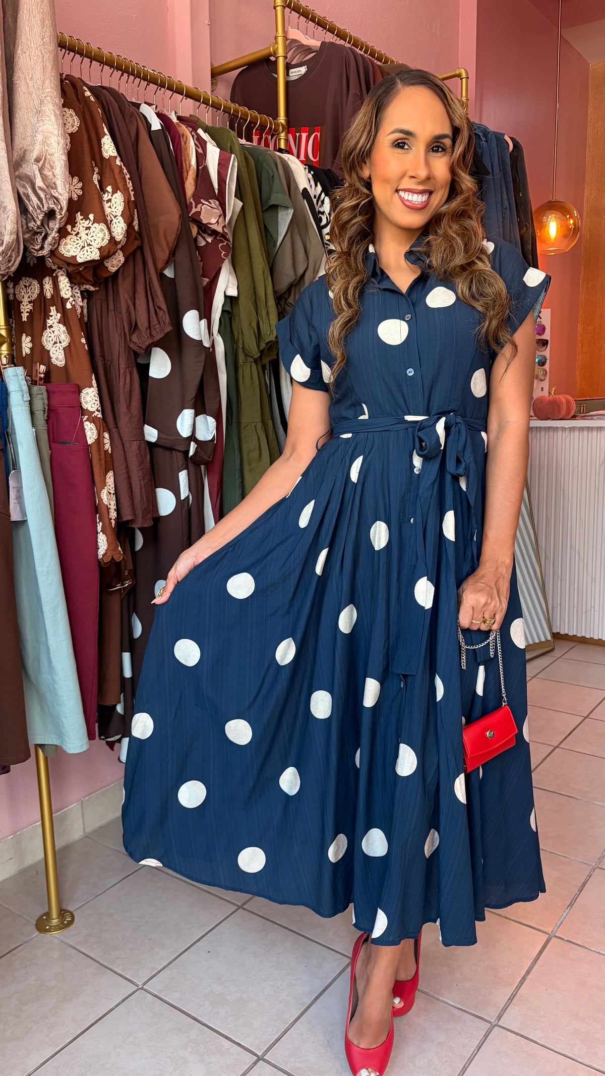 Midnight Polka Dot Dress