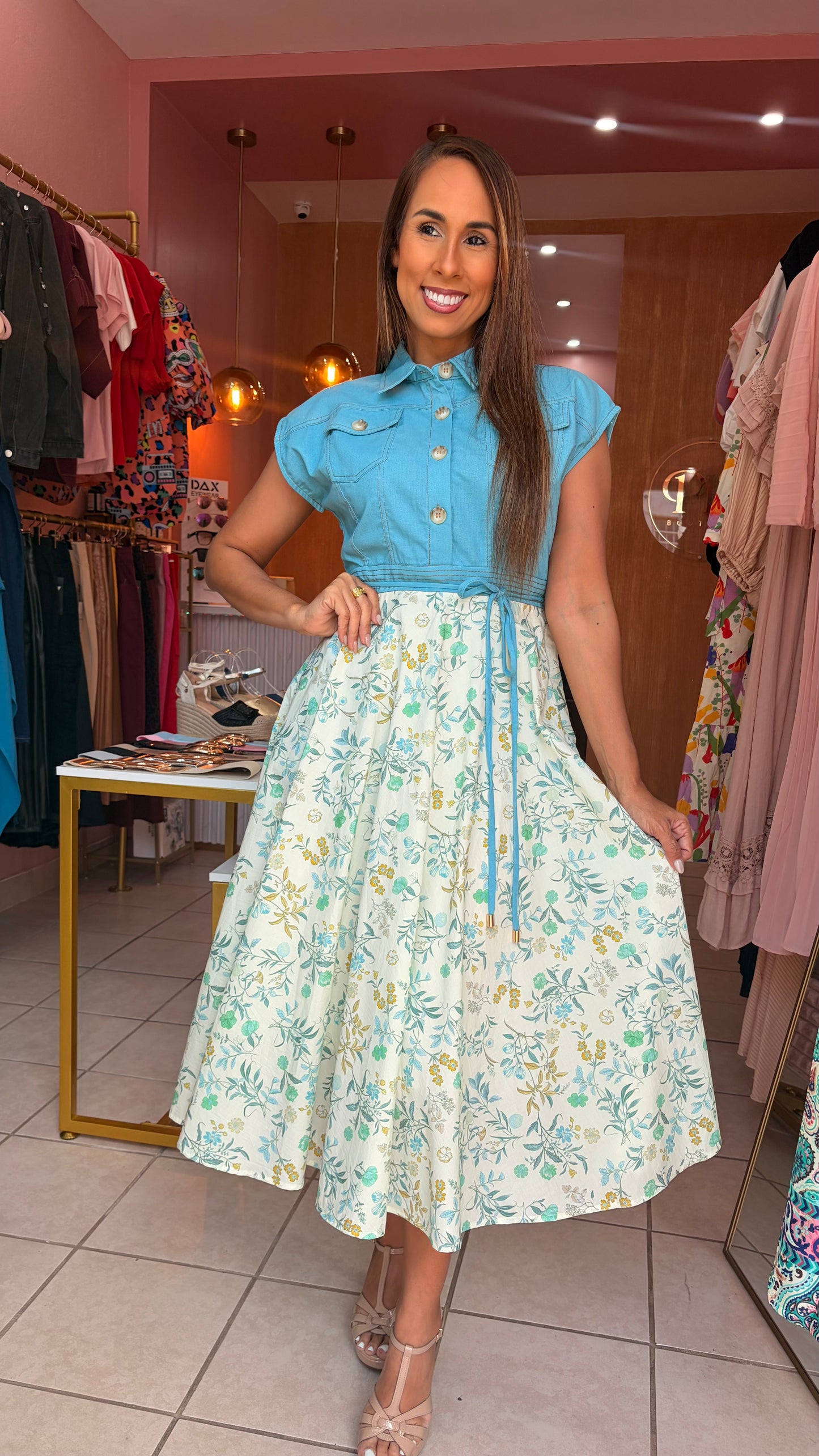 Denim Bloom Dress