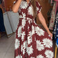 Burgundy Bloom Midi Dress