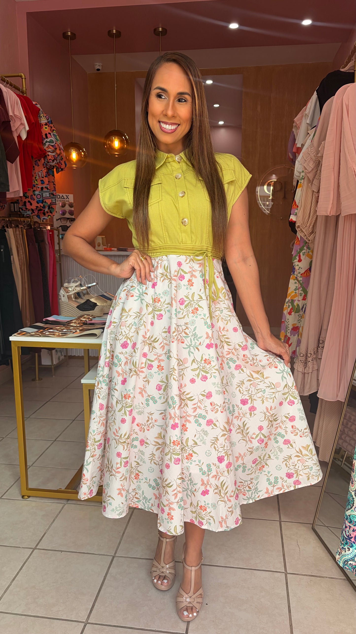 Denim Bloom Dress