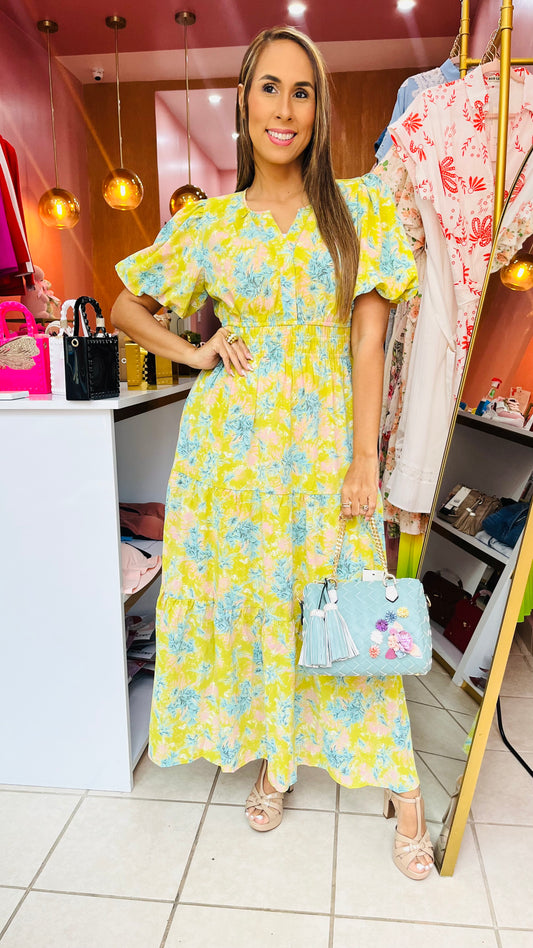 Avocado Print Maxi Dress