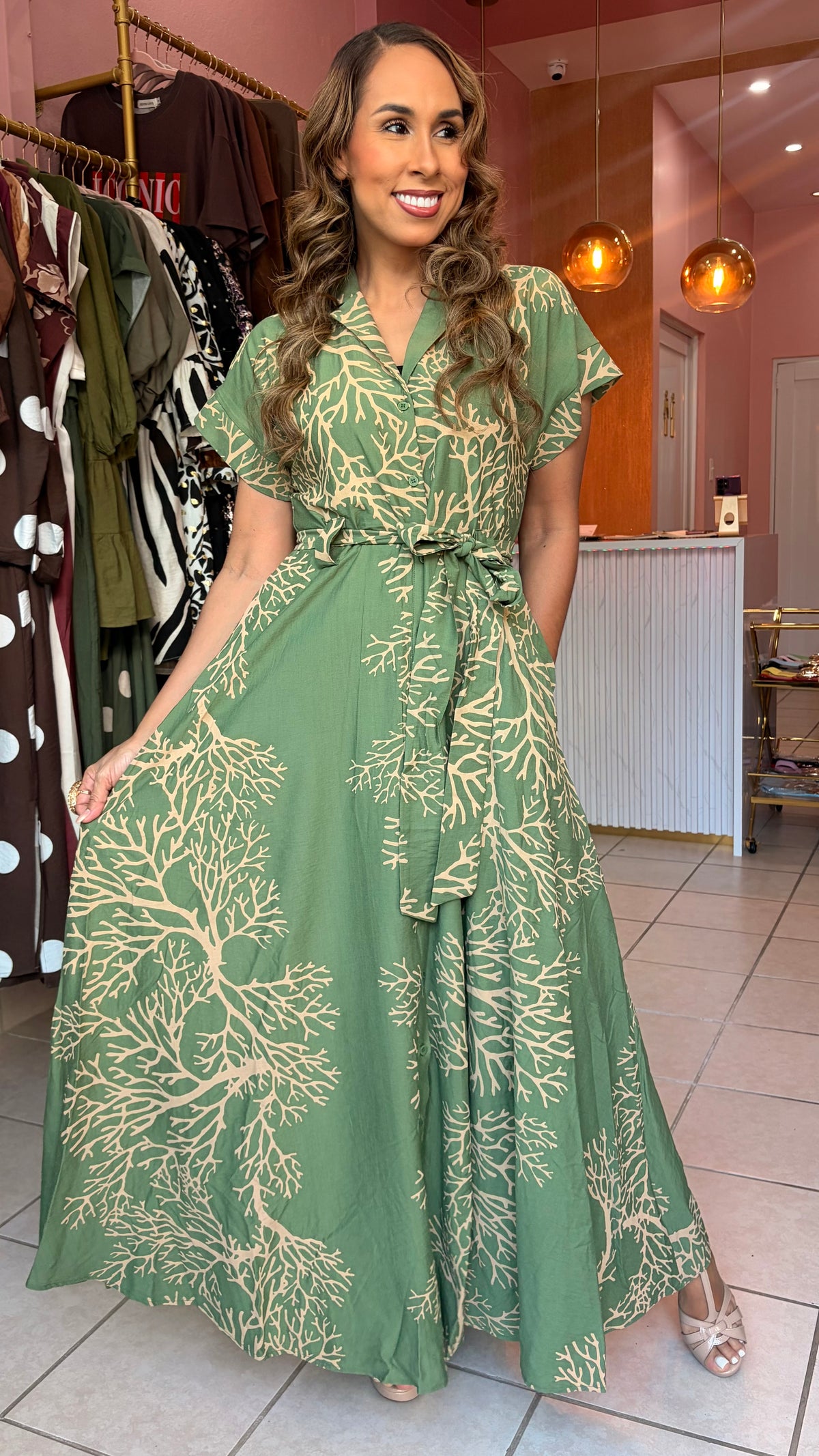 Sage Forest Maxi Dress