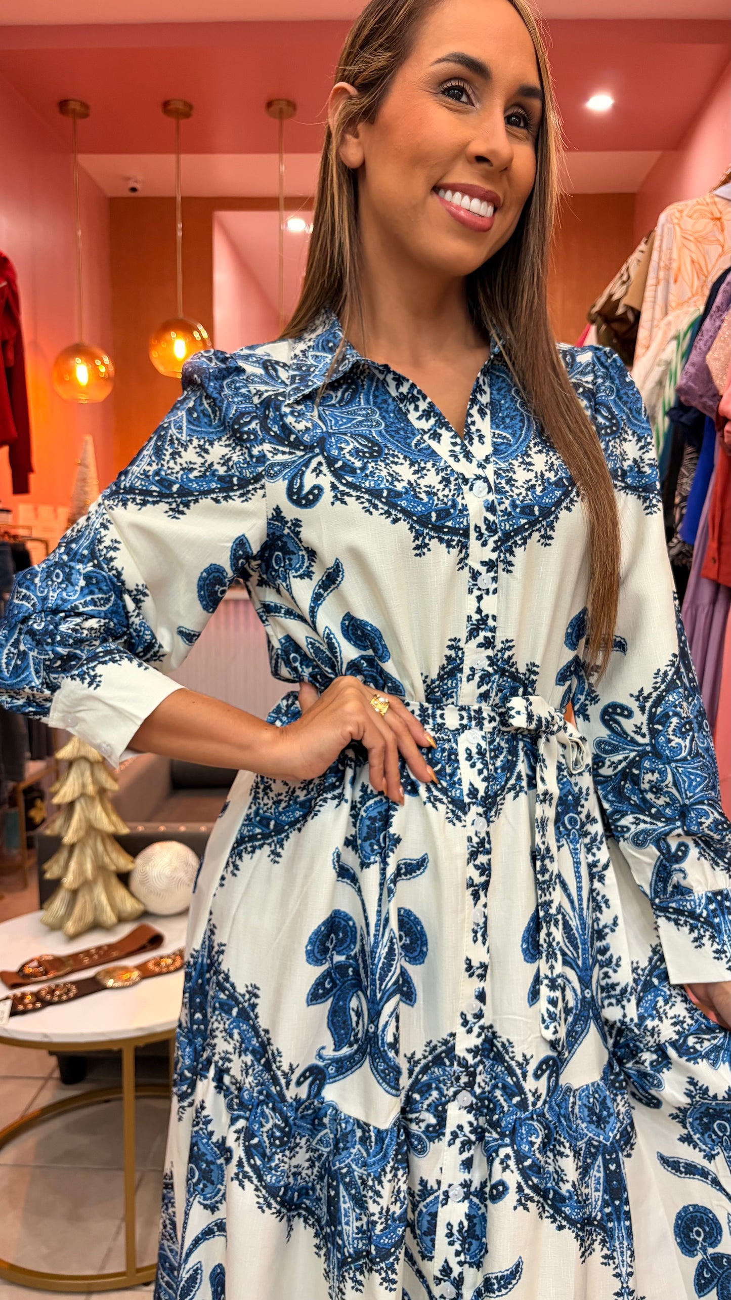 Blue Print Maxi Dress