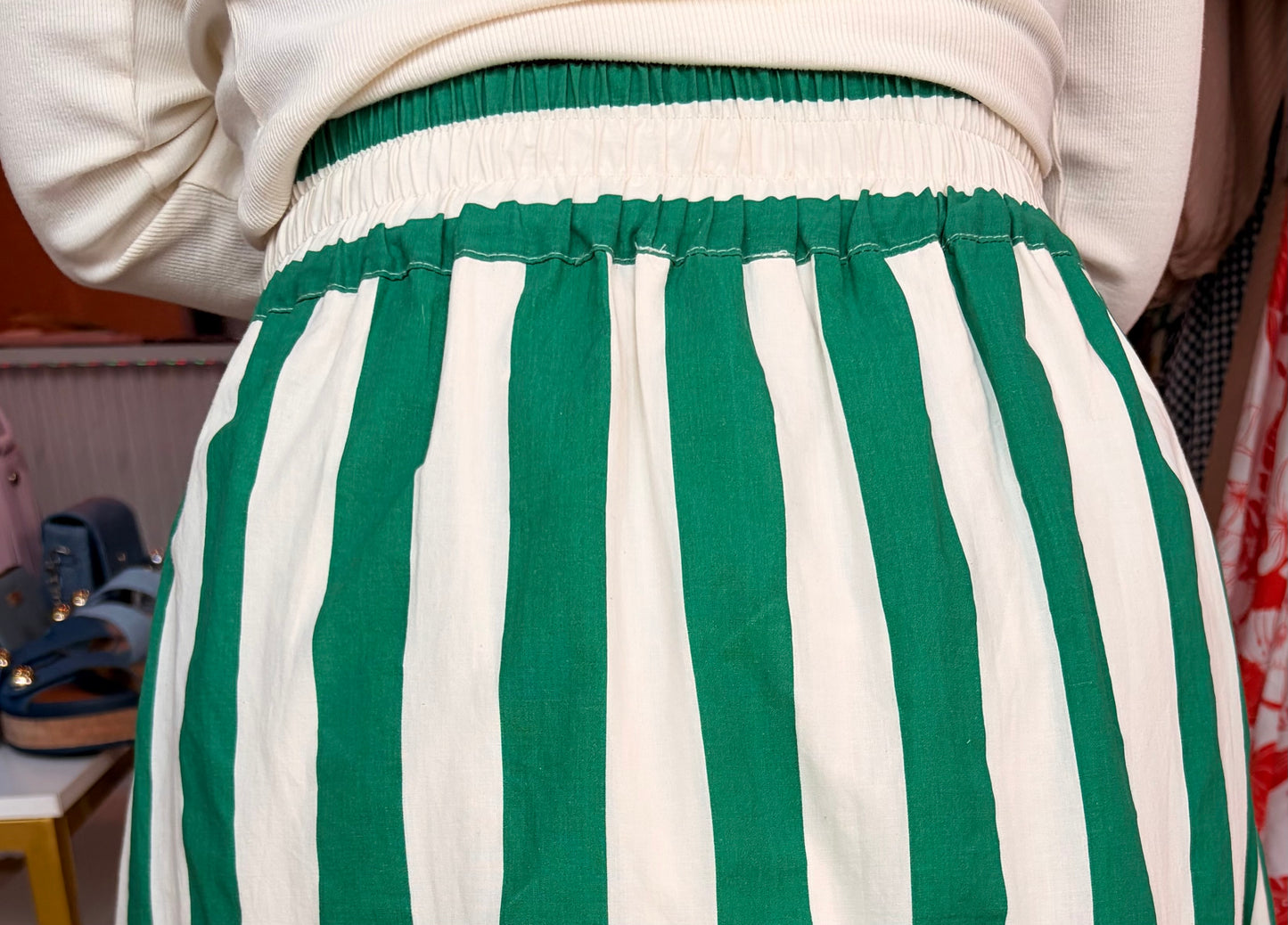 Green Stripe Skirt