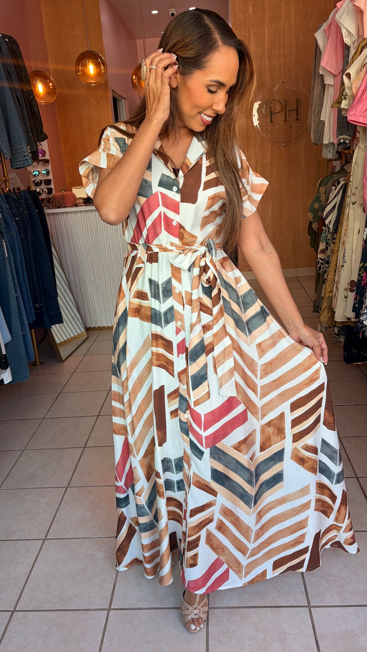 Geo Chic Maxi Dress