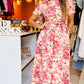 Printed Pink Midi Dress