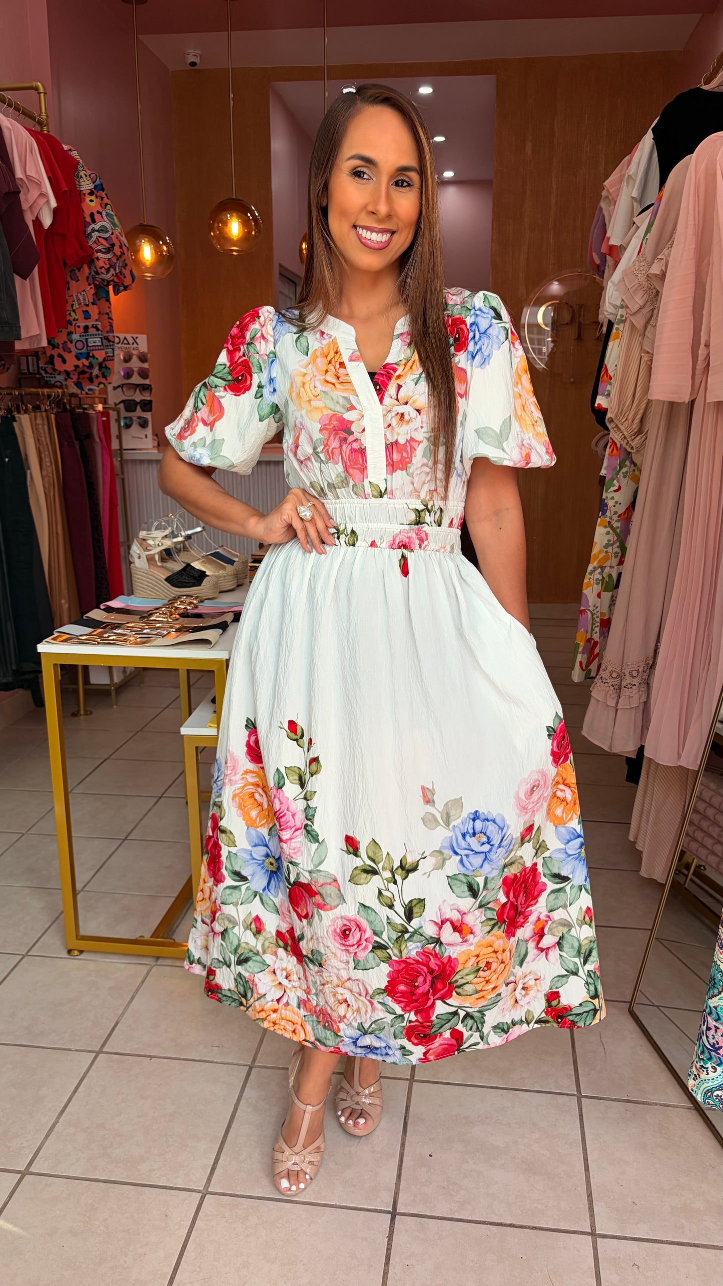 Floral Print Midi Dress