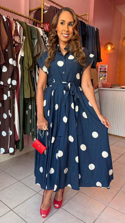 Midnight Polka Dot Dress