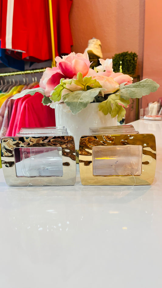 Rectangle Metal Clear Belt