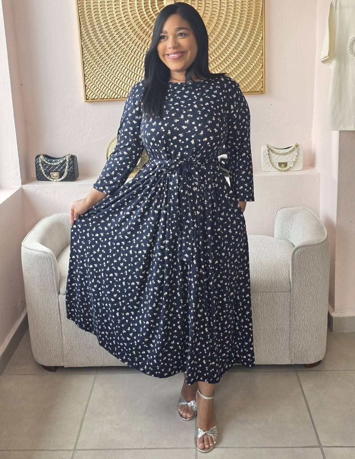 Printed Midi Dress Plus