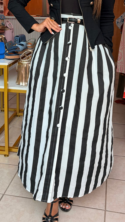 Black Stripe Skirt