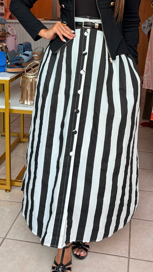 Black Stripe Skirt