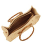 Wicker Tote Bag- Bamboo Handles
