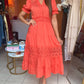 Coral Midi Dress
