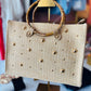 Wicker Tote Bag- Bamboo Handles