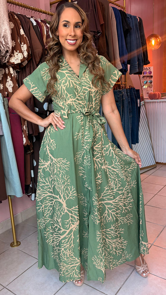 Sage Forest Maxi Dress