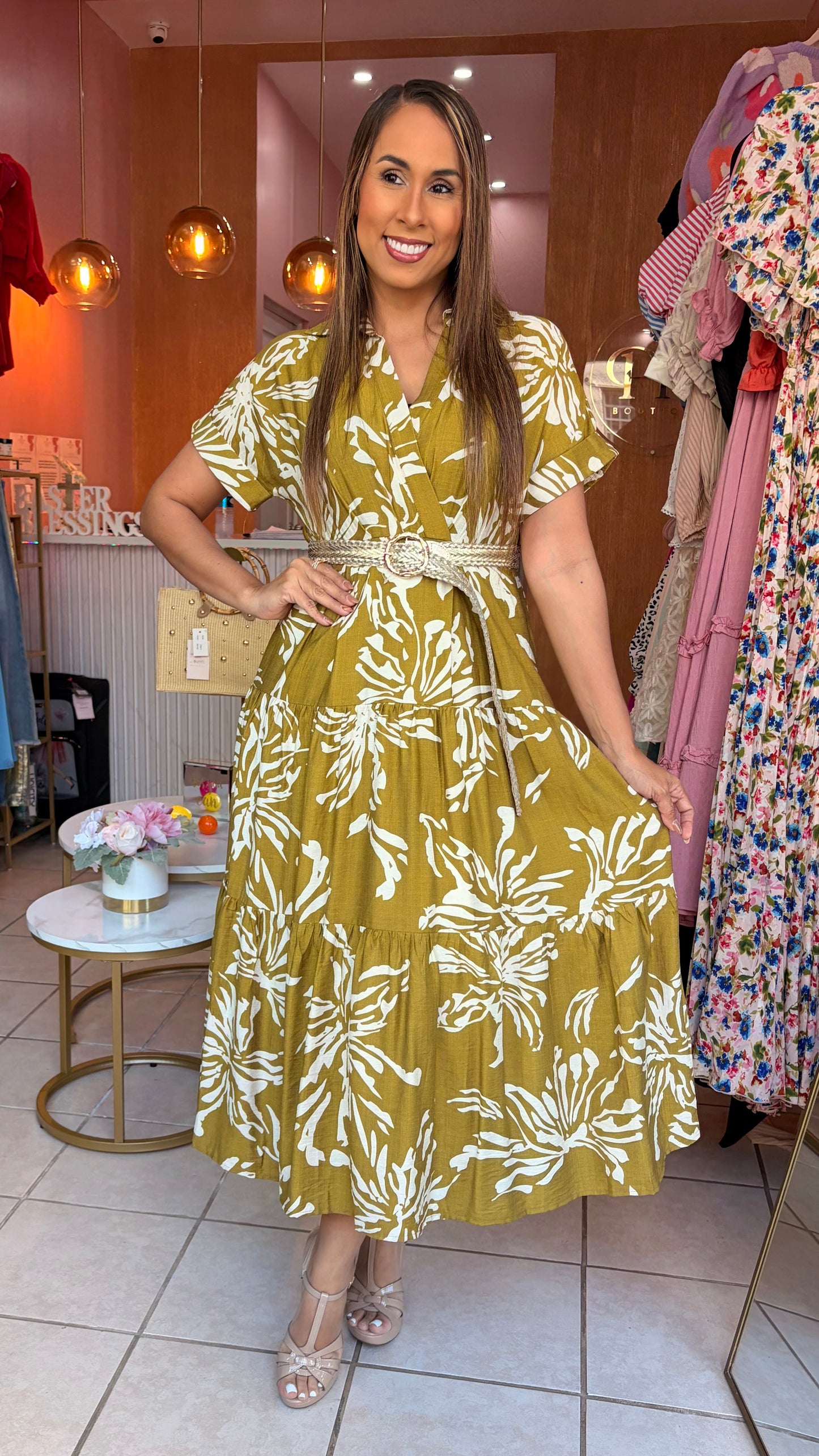 Leaves Midi Dress