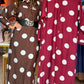 Burgundy Polka Dot Shirt Dress