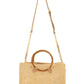 Wicker Tote Bag- Bamboo Handles
