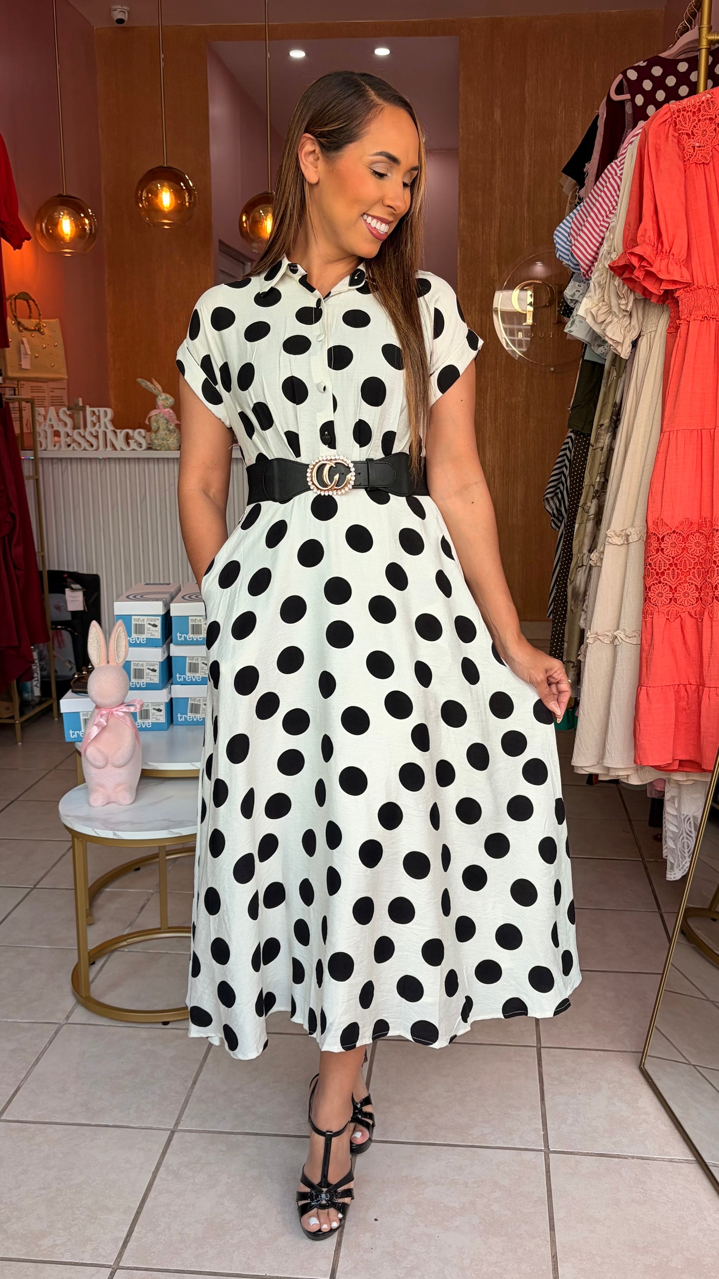 Polka Dot Midi Dress
