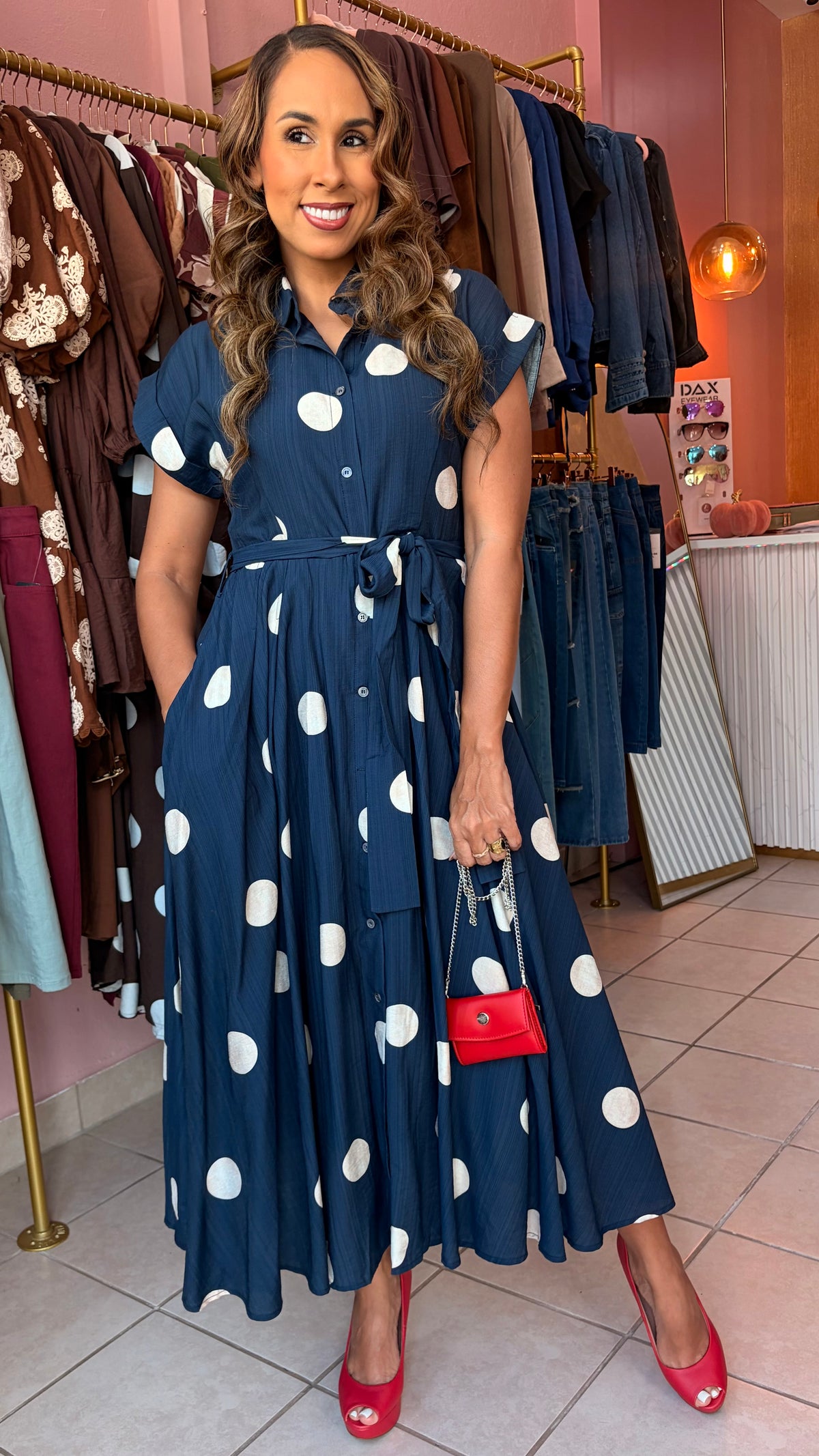 Midnight Polka Dot Dress