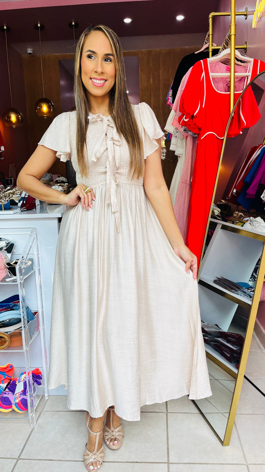 Smocked Top Midi Dress