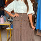 Savannah Button Maxi Skirt