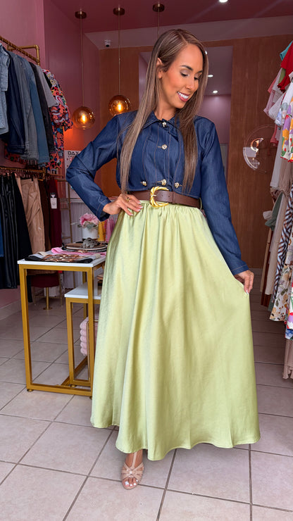 Lime Maxi Skirt