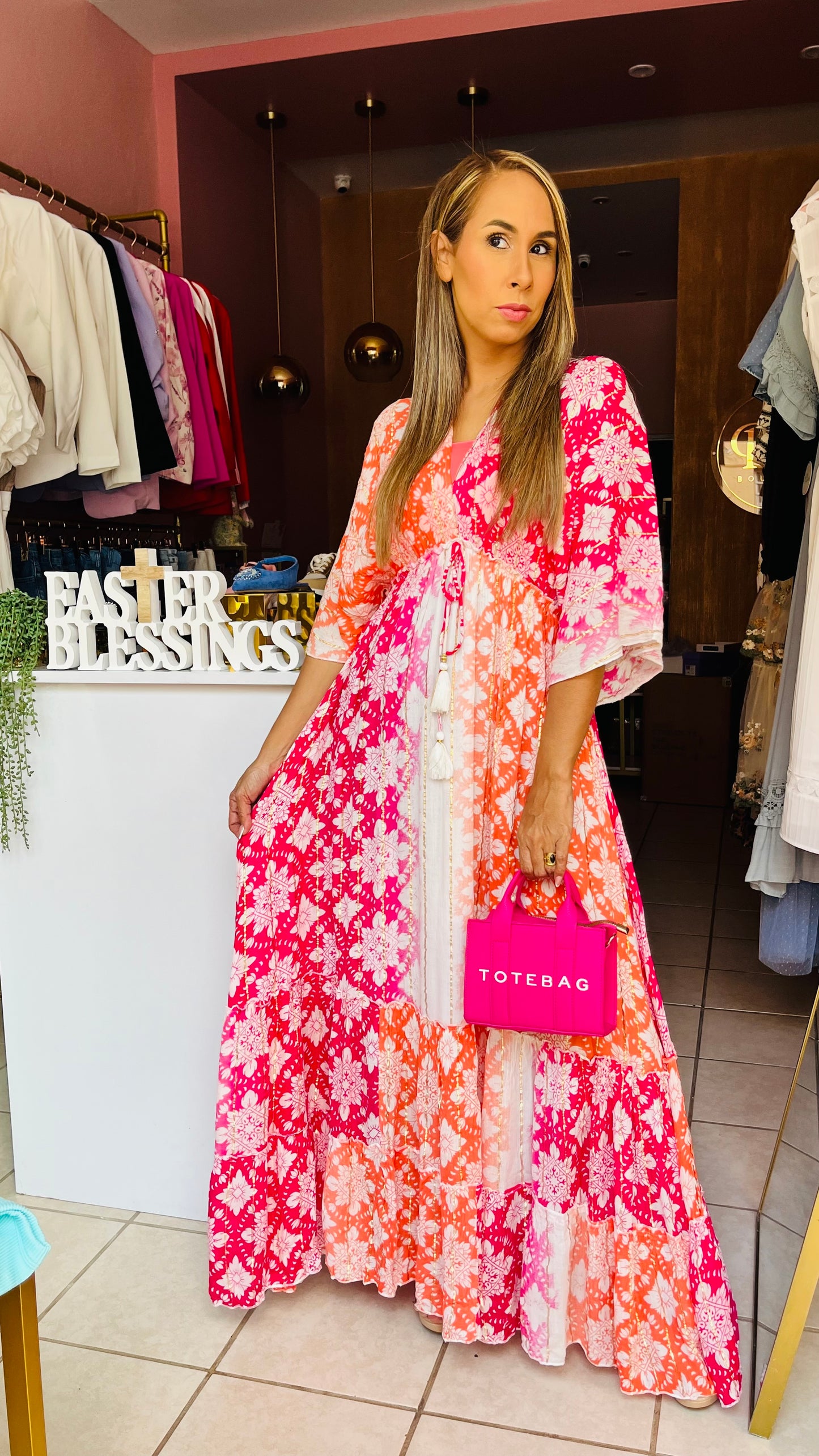 Pink Boho Dress