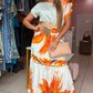 Print Orange Maxi Dress