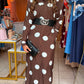 Chocolate Polka Dot Shirt Dress