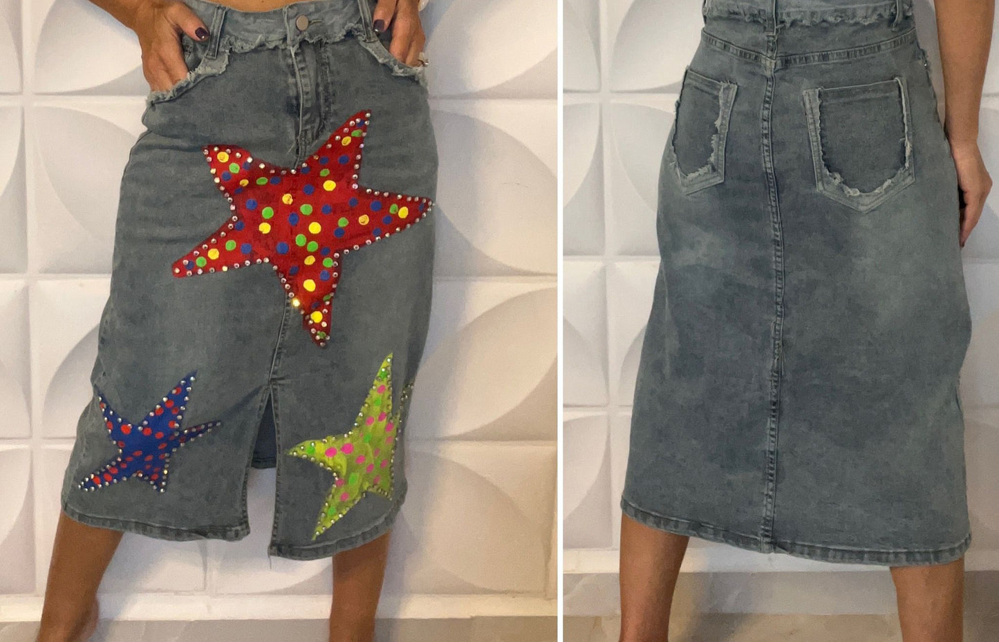 Star Denim Skirt