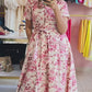 Printed Pink Midi Dress
