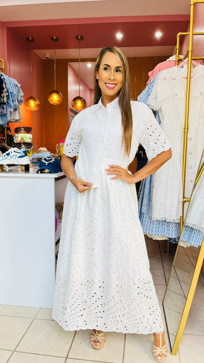 Eyelet Shirt and Skirt Set