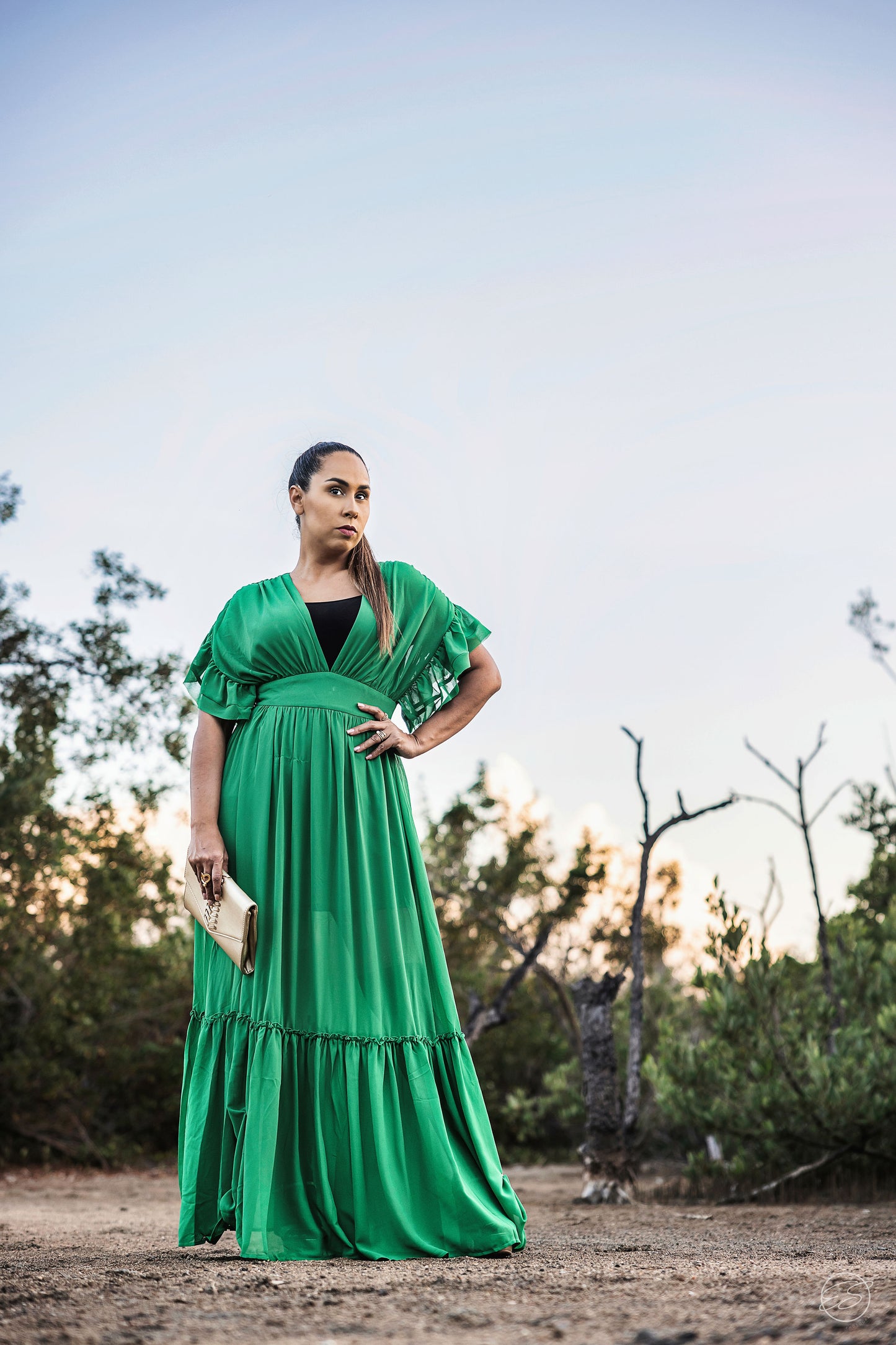 GREEN MAXI DRESS