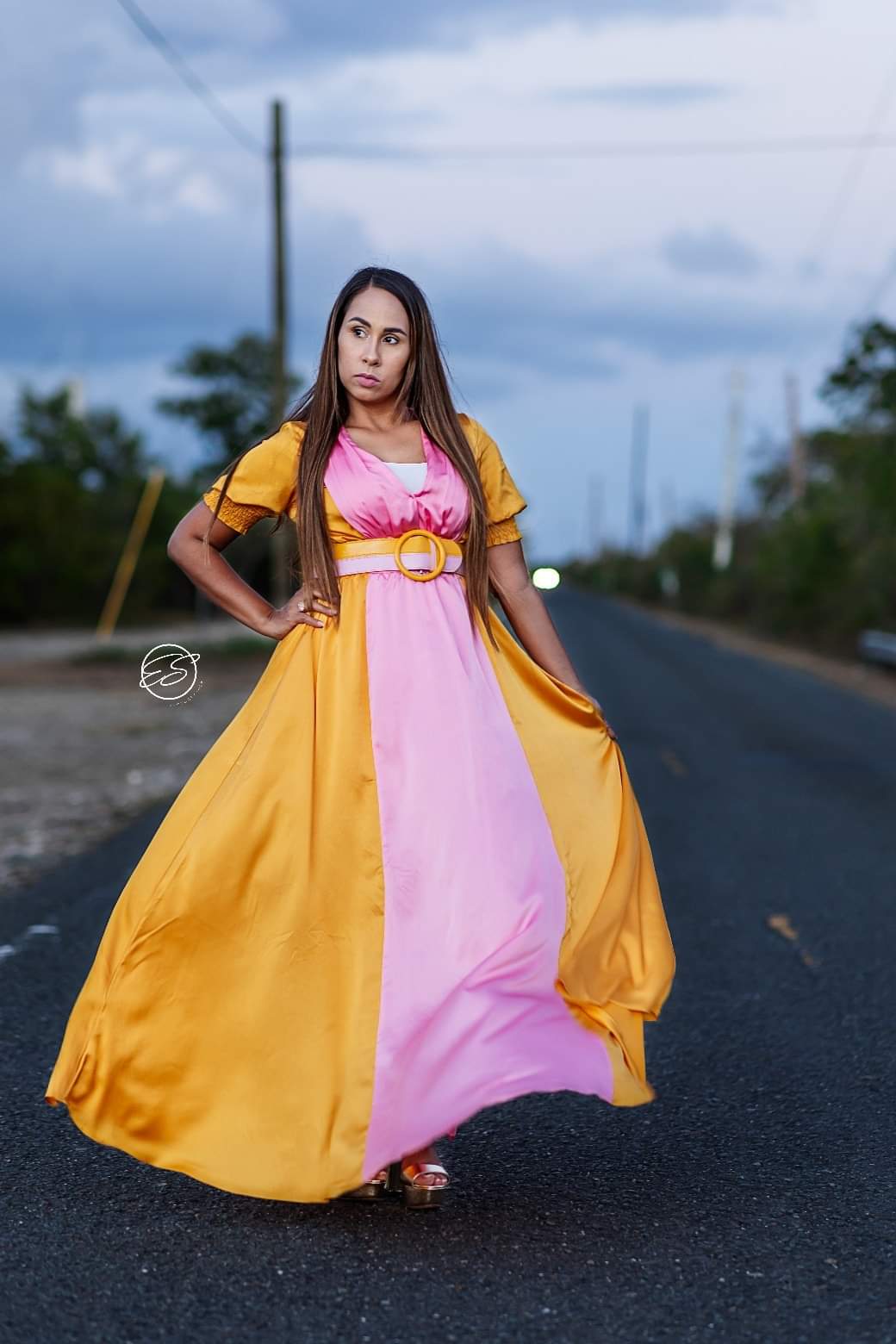 Color block Maxi Dress