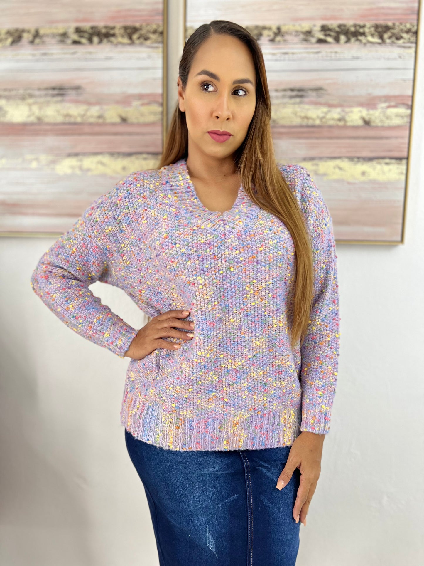 Lilac Multi Sweater